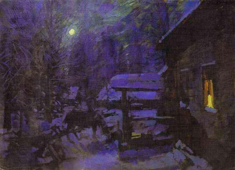 Konstantin Alekseevich Korovin Moonlit Night. Winter China oil painting art